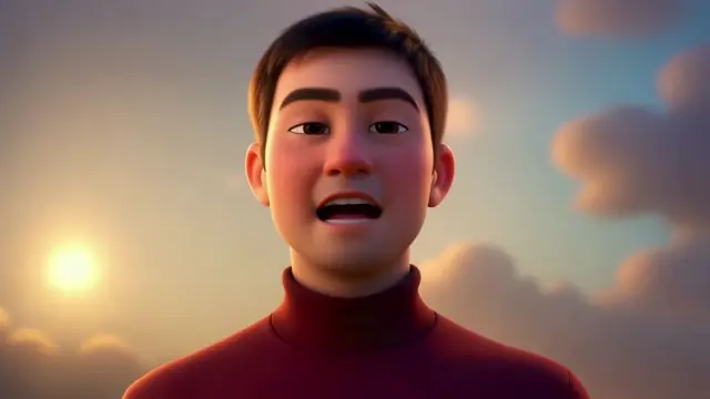 Competitor restyle example showing a red-turtleneck character in an animated treatment